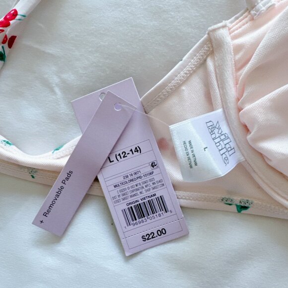 Wild Fable Cherry bikini top NWT large swimsuit - Picture 10 of 11